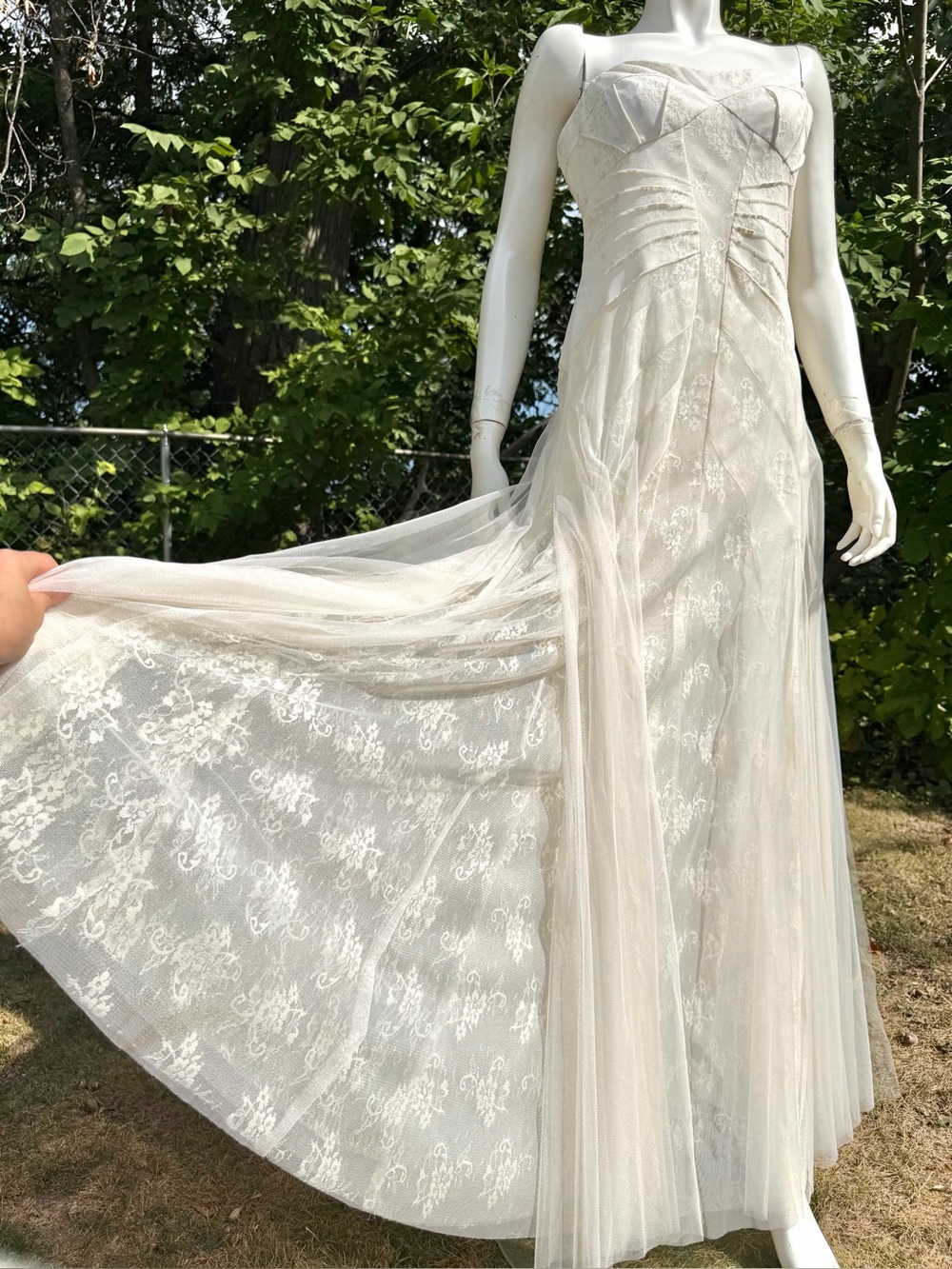 Ethereal LONG FAIRYCORE GOWN Dress Fairy Wedding BCBG Maxazria Strapless Sparkle